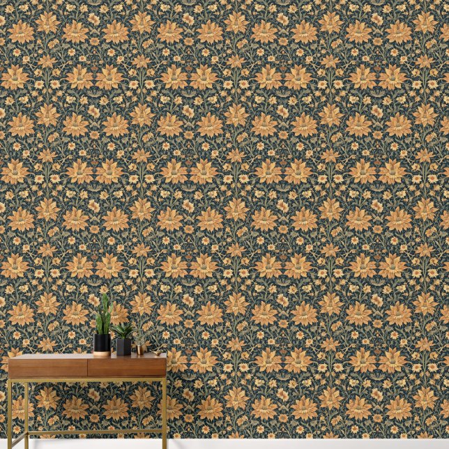 William Morris Antique Honeysuckle Floral Pattern Wallpaper (Hallway)