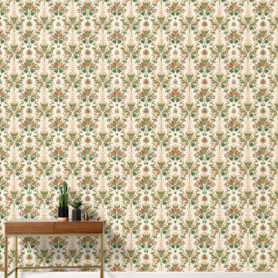 William Morris Antique Honeysuckle Floral Pattern Wallpaper