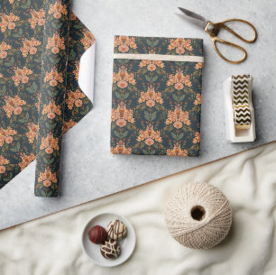 William Morris Antique Honeysuckle Floral Pattern Wrapping Paper