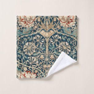 William Morris Antique Honeysuckle Floral Wash Cloth