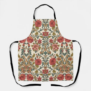 William Morris Antique pink roses Floral Pattern Apron