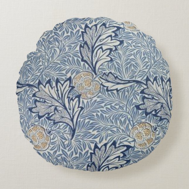 William Morris Apple Flower Floral Design Round Cushion (Front)