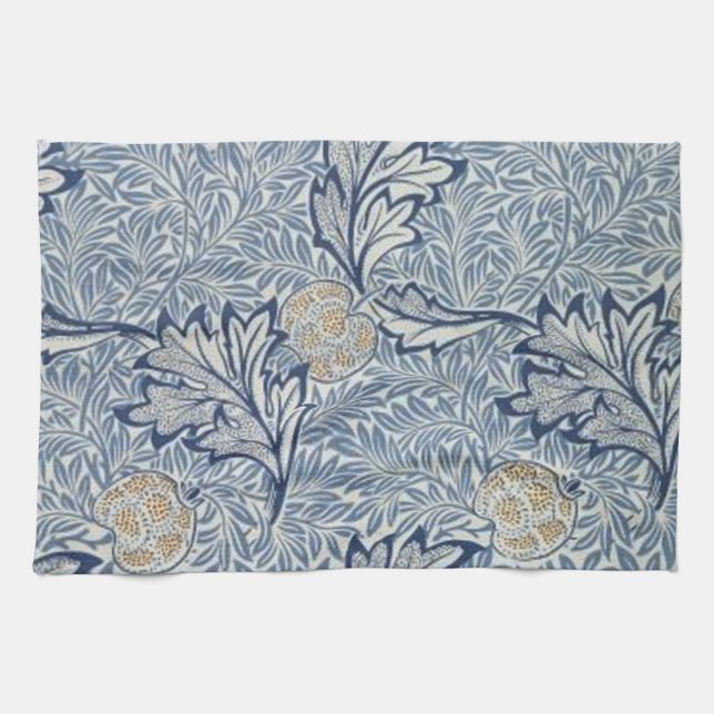 William Morris Apple Flower Floral Design Tea Towel (Horizontal)
