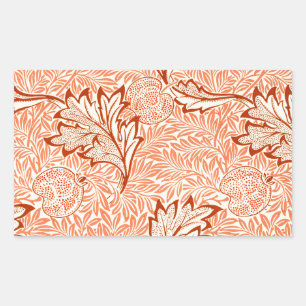 William Morris Apple Vintage Botanical Pattern Rectangular Sticker