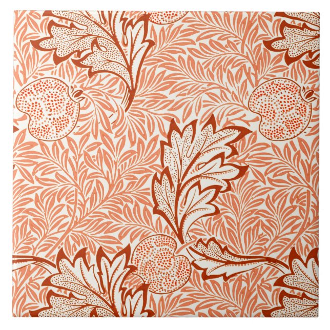 William Morris Apple Vintage Botanical Pattern Tile (Front)