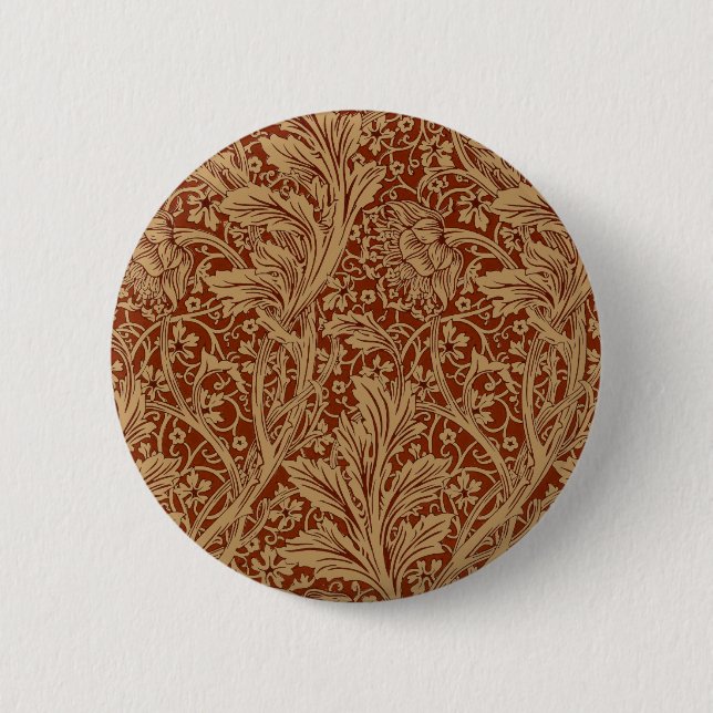 William Morris Arcadia Floral Garden Flower Classi 6 Cm Round Badge (Front)