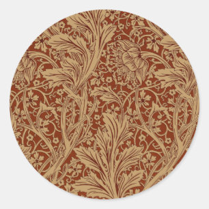 William Morris Arcadia Floral Garden Flower Classi Classic Round Sticker