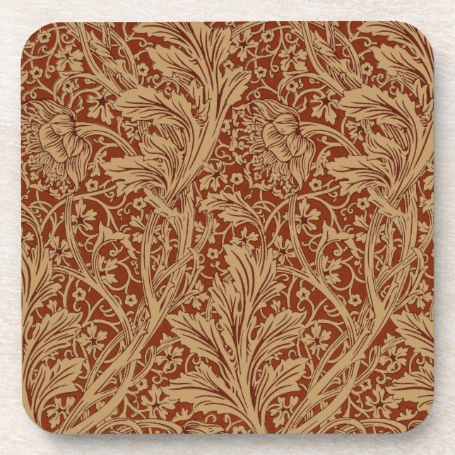 William Morris Arcadia Floral Garden Flower Classi Coaster (Front)