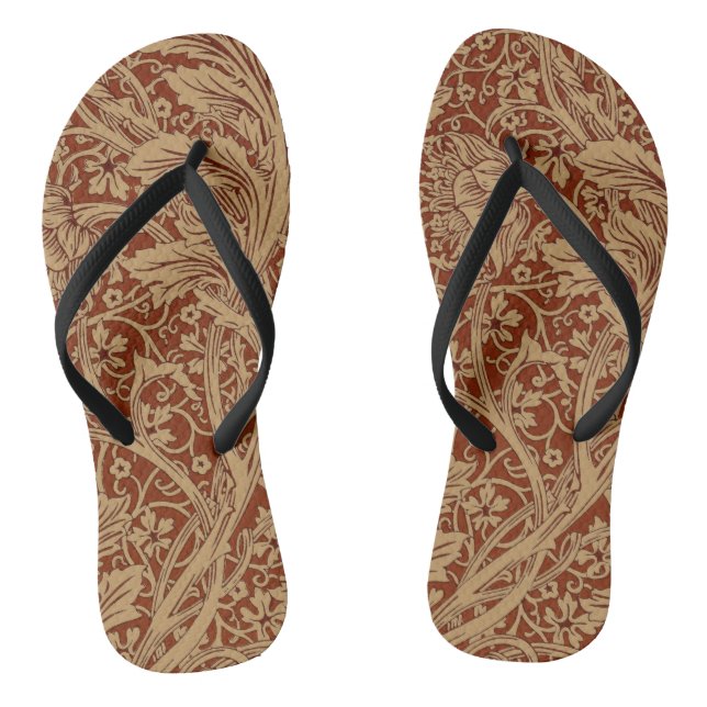 William Morris Arcadia Floral Garden Flower Classi Flip Flops (Footbed)