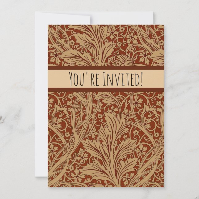 William Morris Arcadia Floral Garden Flower Classi Invitation (Front)