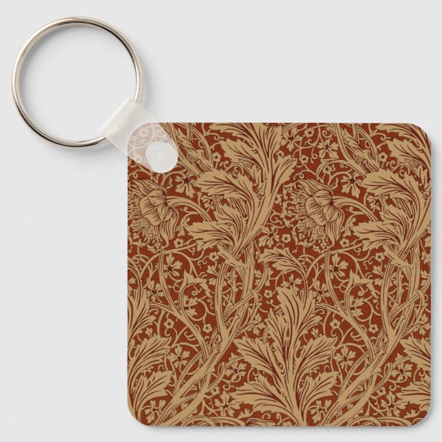 William Morris Arcadia Floral Garden Flower Classi Key Ring (Front)