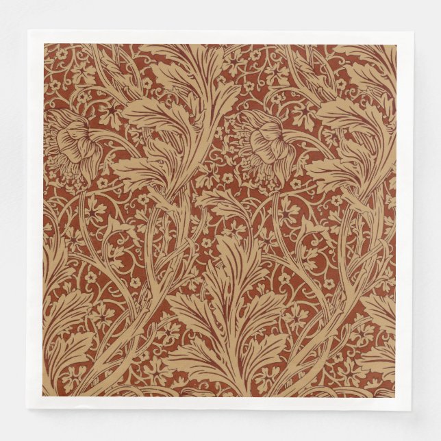 William Morris Arcadia Floral Garden Flower Classi Napkin (Front)