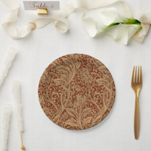 William Morris Arcadia Floral Garden Flower Classi Paper Plate