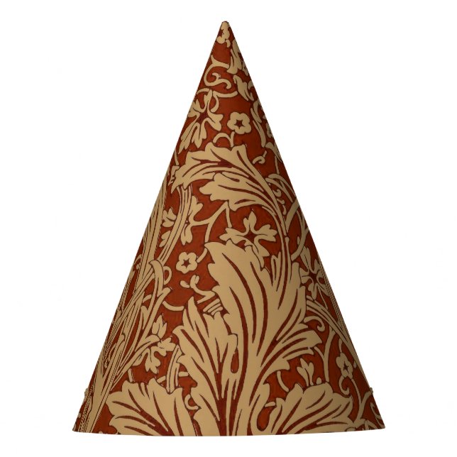 William Morris Arcadia Floral Garden Flower Classi Party Hat (Front)