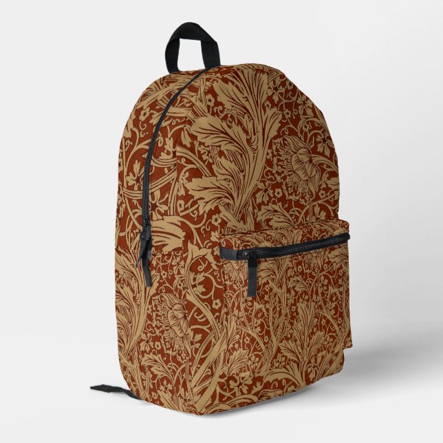 William Morris Arcadia Floral Garden Flower Classi Printed Backpack (Back Corner Left)