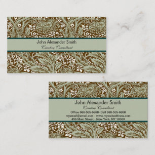 William Morris Arcadia Floral Pattern Classic Business Card