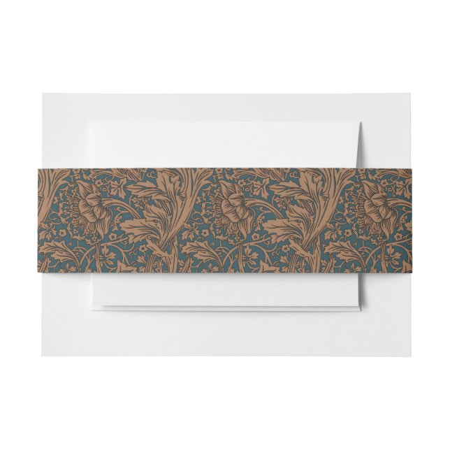 William Morris Arcadia Floral Pattern Classic Invitation Belly Band (Front Example)