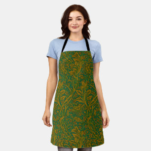 William Morris Arcadia Floral Pattern Green Golden Apron