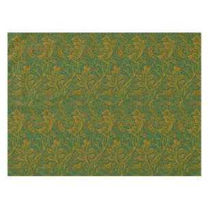 William Morris Arcadia Floral Pattern Green Golden Tablecloth