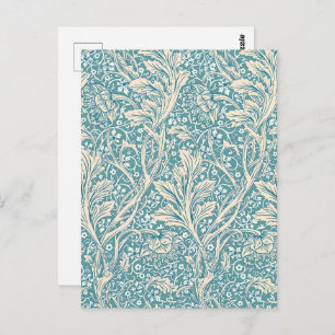 William Morris Arcadia Floral Pattern Postcard