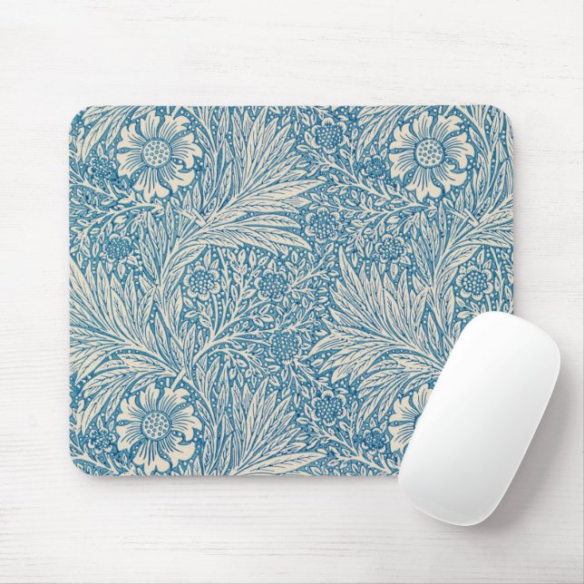 William Morris - Art Nouveau Blue Marigold Mouse Mat (With Mouse)