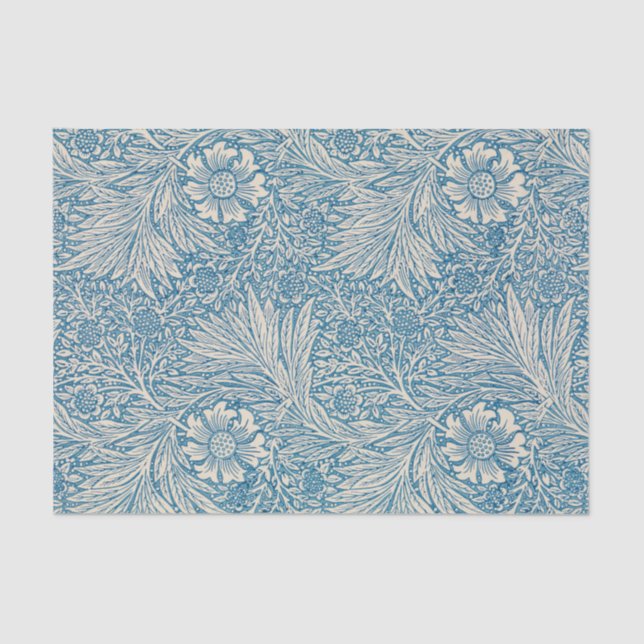 William Morris - Art Nouveau Blue Marigold Tissue Paper (Front)