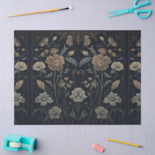 William Morris Art Nouveau Dark Aesthetic floral Tissue Paper