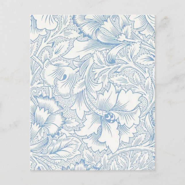William Morris, Art Nouveau Elegant Blue Acanthus (Front)