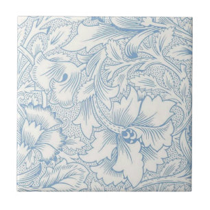 William Morris, Art Nouveau Elegant Blue Acanthus Tile