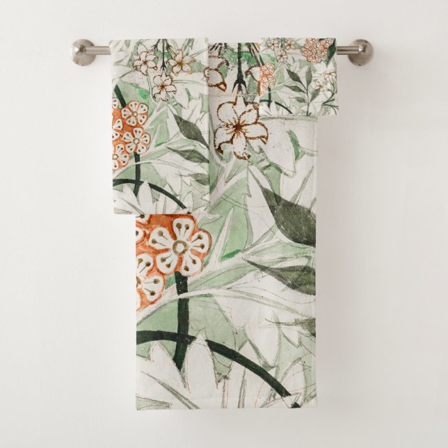 William Morris Art Nouveau Floral Bath Towels (Insitu)