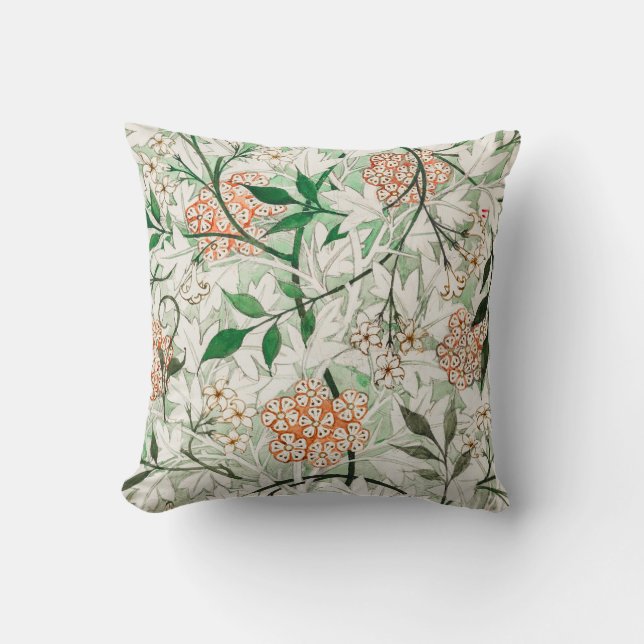 William Morris Art Nouveau Floral Throw Pillow (Front)