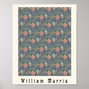 William Morris art nouveau flower design green Poster