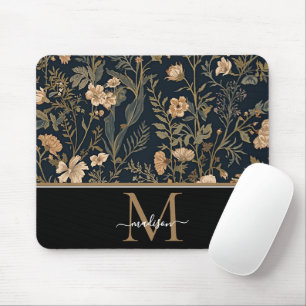 William Morris Art Nouveau Monogram floral   Mouse Mat