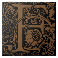 William Morris Art Nouveau Monogrammed Letter F