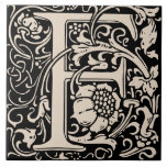 William Morris Art Nouveau Monogrammed Letter F Tile<br><div class="desc">Art Nouveau monogrammed tile designs by William Morris are the prefect arts and craft touch to add to your antique fireplace,   
These initial tiles come in all the letters of the alphabet and are the prefect vintage floral.</div>