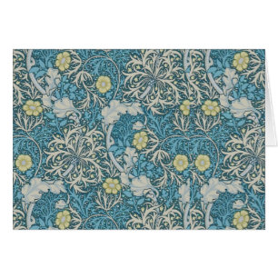 William Morris,art nouveau pattern, seaweed,blue,f