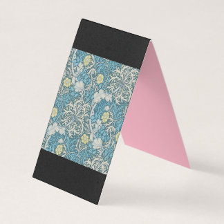 William Morris,art nouveau pattern, seaweed,blue,f Business Card