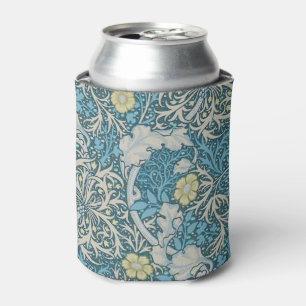 William Morris,art nouveau pattern, seaweed,blue,f Can Cooler