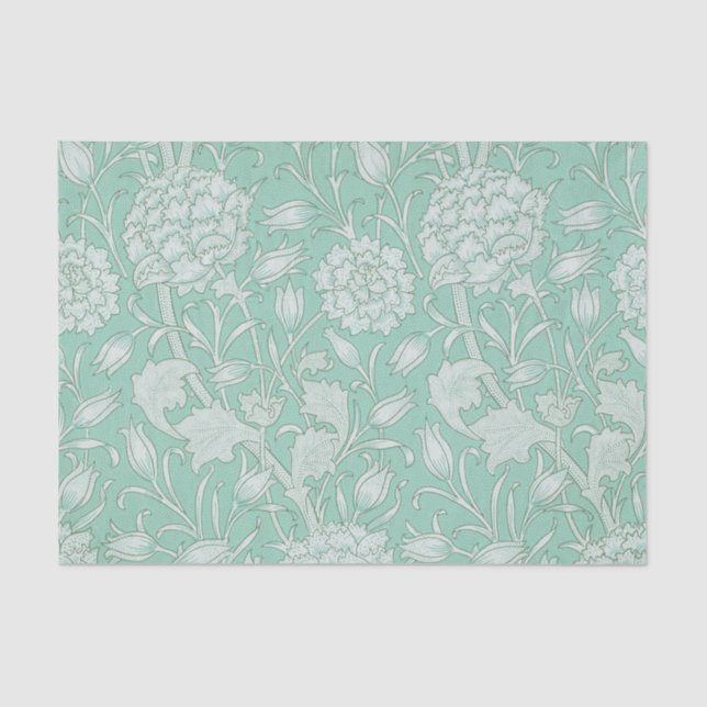 William Morris - Art Nouveau Wild Tulips - Green Tissue Paper (Front)