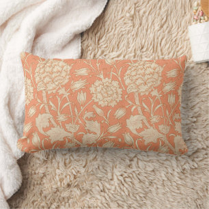 William Morris - Art Nouveau Wild Tulips - Peach Lumbar Cushion