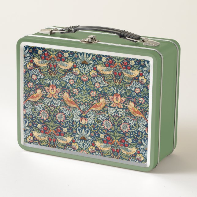 William Morris Art Strawberry Thief Lunch Box  (Front)