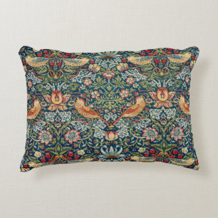 William Morris Art Throw Pillow Strawberry Thief