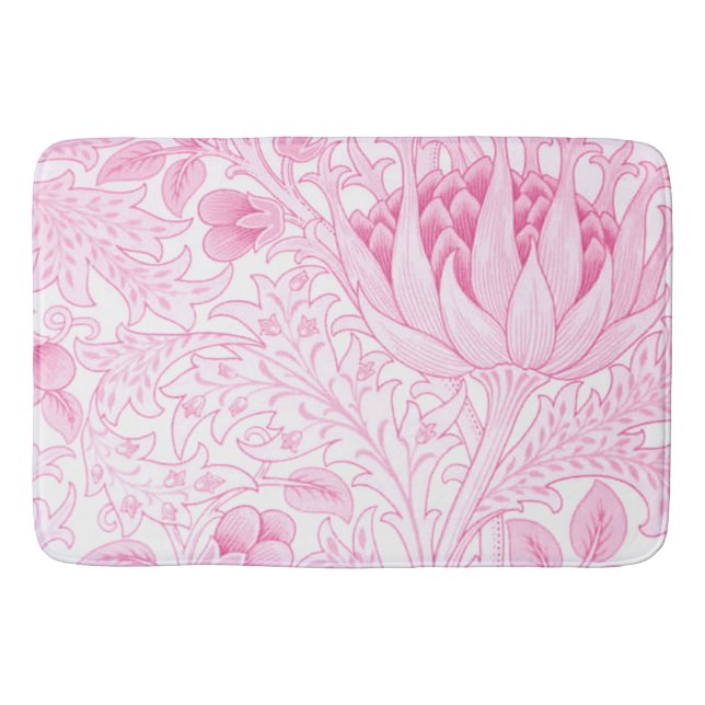 William Morris Artichoke Pale Pink Bath Mat (Front)