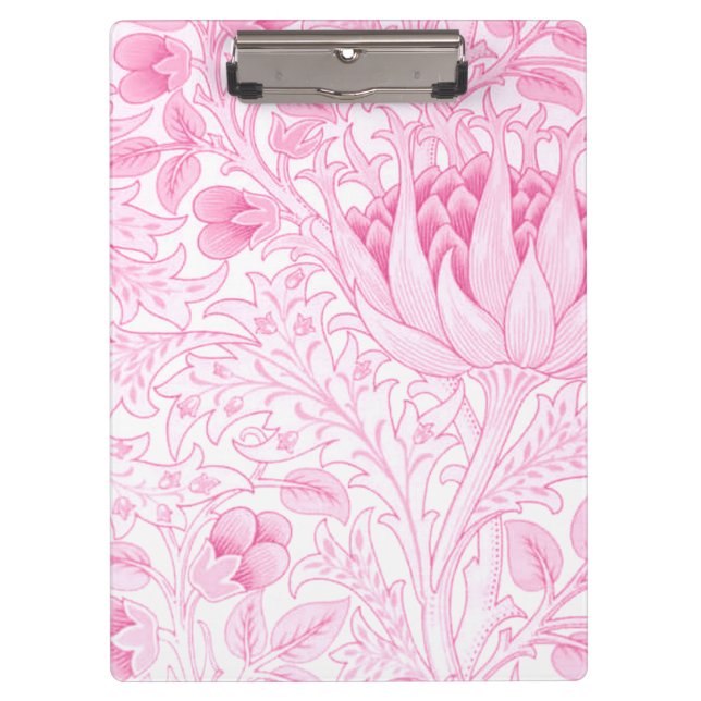 William Morris Artichoke Pale Pink Clipboard (Front)