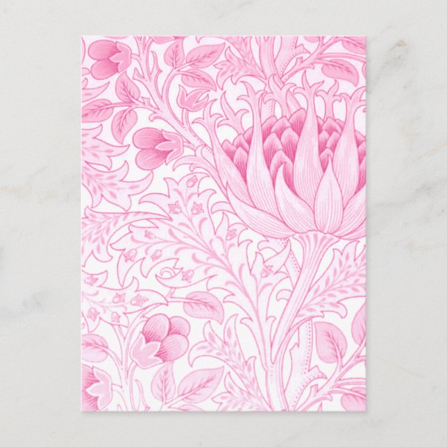 William Morris Artichoke Pale Pink Postcard (Front)