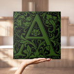 William Morris Arts and Crafts Monogram Letter A Tile<br><div class="desc">Art Nouveau monogrammed tile designs by William Morris are the prefect arts and craft touch to add to your antique fireplace,   
These initial tiles come in all the letters of the alphabet and are the prefect vintage floral.</div>