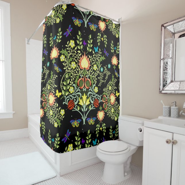 William Morris Arts And Crafts Pattern  Shower Curtain (In Situ)