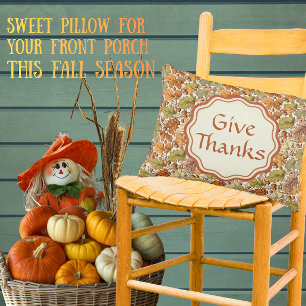 William Morris Autumn Leaves Give Thanks Decorative Cushion