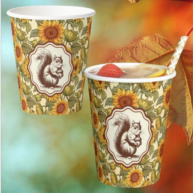 William Morris Autumn Leaves Squirrel  Paper Cups (Creator Uploaded)