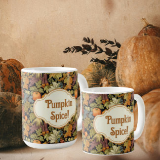 William Morris Autumn Pumpkin Spice Personalised Coffee Mug